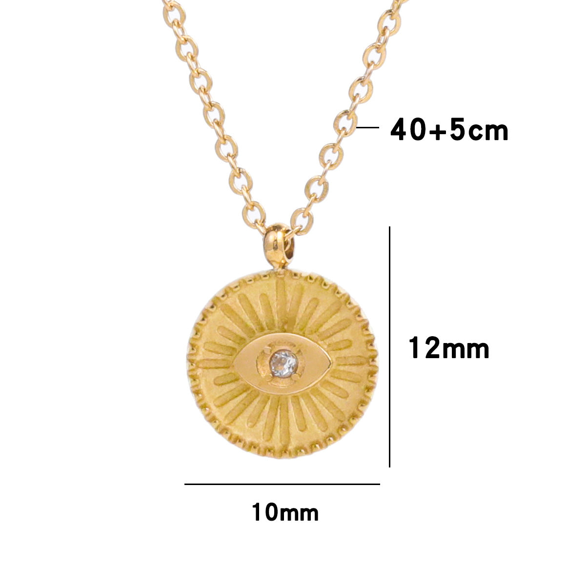 Wholesale Devil's Eye Diamond Plated 18K Gold Titanium Steel Necklace Clavicle Chain